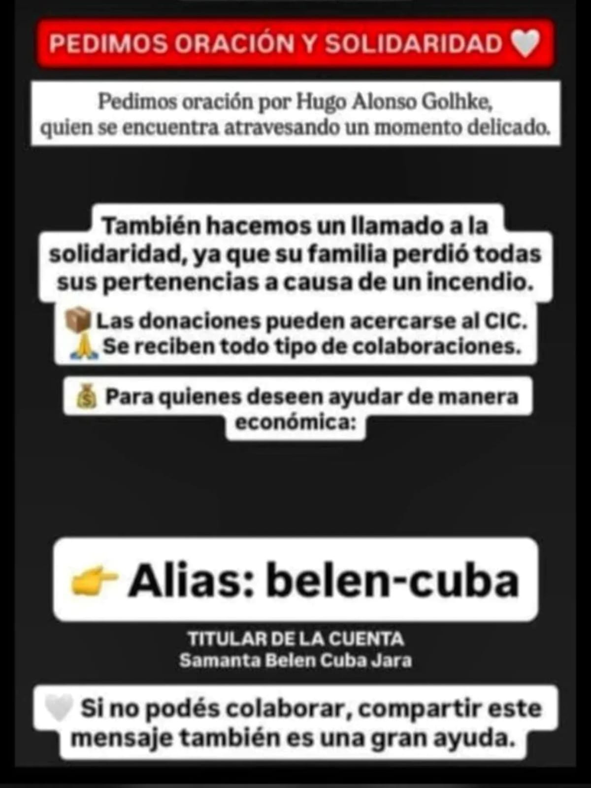 Un niño de 1 año y 9 meses lucha por su recuperación tras sufrir graves quemaduras en un incendio en Campo Grande 2